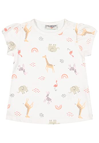 SALT AND PEPPER Dziewczęca koszulka dziewczęca S/S Animal AOP T-Shirt, biała, normalna, biały, 68 cm