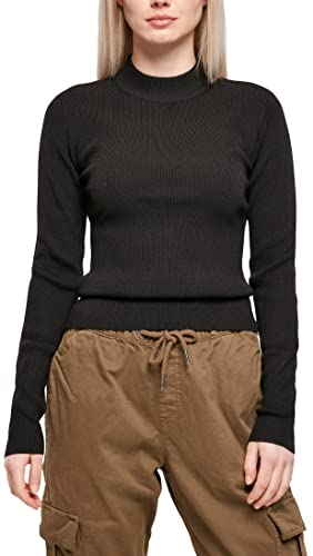 Urban Classics Damska bluza damska Rib Knit Turtelneck Sweater, czarny, M