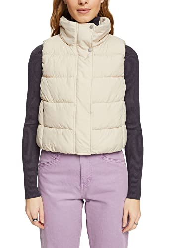 ESPRIT Damska kamizelka 013EE1H303, 260/LIGHT taupe, L, 260/Light Taupe, L