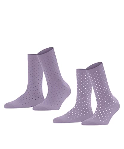 ESPRIT Damskie skarpety Fine Dot, 2 sztuki, bawełna biologiczna, wzmocnione skarpety damskie ze wzorem, oddychające, kolorowe kropki, 2 pary skarpetek, niebieskie (Mauve 6904), 35-38 (2 sztuki)