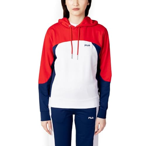 FILA Damska bluza z kapturem BISIGNANO Bright White-Medieval Blue-True Red, XS, Bright White-medieval Blue-true Red, XS