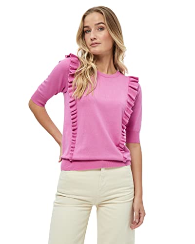 Minus Damska koszulka z dzianiny Vesia, super różowa, XL, Super różowy, XL