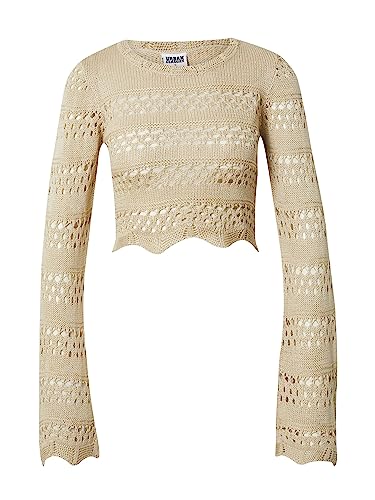 Urban Classics Ladies Cropped Crochet Knit Sweater, Koszulka Damska, Softseagrass, Softseagrass, XXL