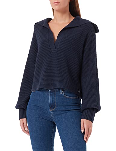 TOM TAILOR Denim Damski Sweter z dzianiny z kołnierzem 1033052, 10668 - Sky Captain Blue, XS