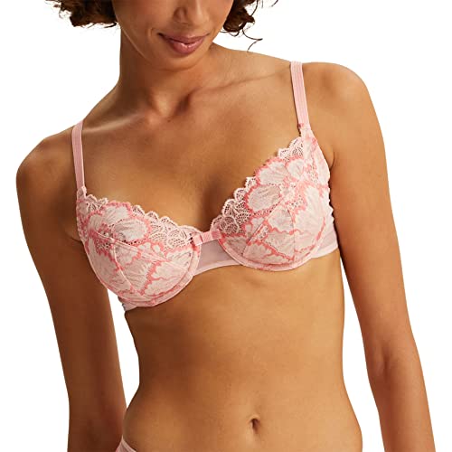 Variance - Biustonosz ECLAT z fiszbinami koronkowymi, Różowy, 70B