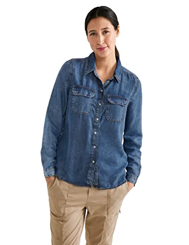 STREET ONE Bluzka dżinsowa, Soft Blue Random Wash, 40