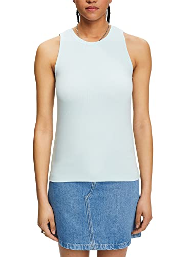 Esprit Collection Prążkowany tank top, Light Aqua Green, XL
