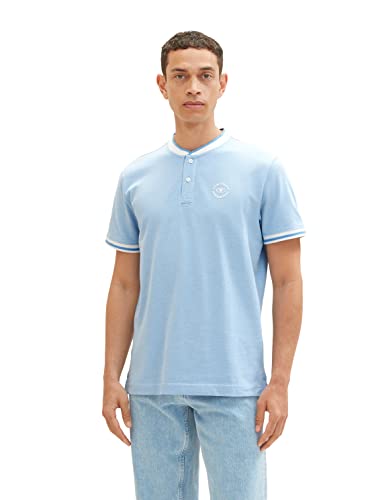TOM TAILOR Męska koszulka polo, 1036325, 31656-Rainy Sky Blue Two Tone, M, 31656 – Rainy Sky Blue Two Tone, M