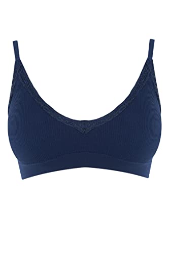 DeFacto Bralette koronkowy biustonosz damski - miękki i oddychający biustonosz (granatowy, XL), grantowy, XL