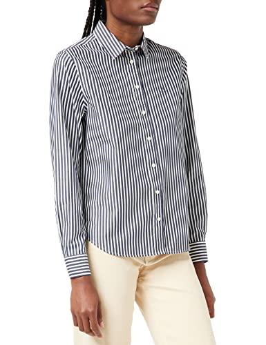 GANT Damska bluzka w paski Reg Broadcloth, niebieski (Classic Blue), 44