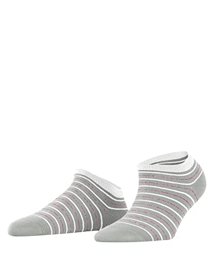 FALKE Kobiety Skarpety do trampek Stripe Shimmer W SN Bawełna krótkie z wzorem 1 Para, Szary (Lt. Heather 3223), 39-42