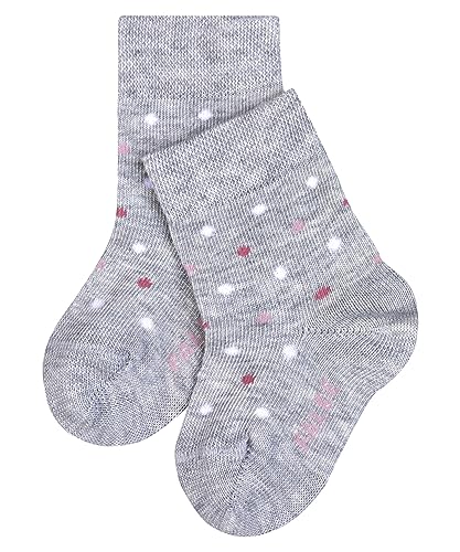 FALKE Skarpety Little Dot bawełniane niemowlęce białe szare wiele innych kolorów krótkie skarpetki dziecięce z motywem cienkie kolorowe z kropkami 1 para, szary (Stormy Grey 3822), 74/80 cm