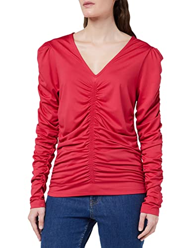 ONLY Damska koszulka Onlsofie L/S z dekoltem w serek Ruching Top JRS, Love Potion, XL