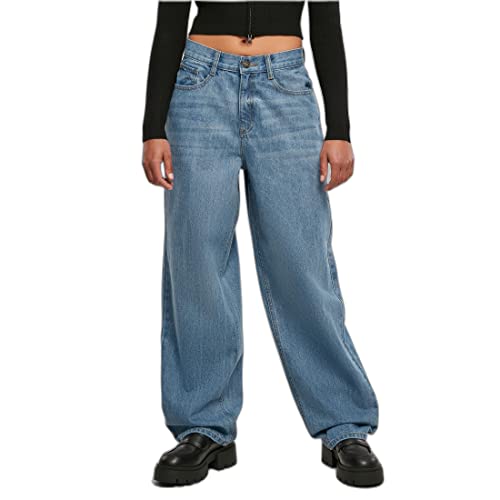 Urban Classics Damskie spodnie z wysokim stanem 90´S Wide Leg Denim Pants Midstone Washed 32, Midstone Washed, 32