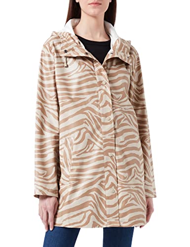 ONLY CARMAKOMA Women's CARELLEN AOP Raincoat CC OTW kurtka przeciwdeszczowa, Silver Lining/AOP: Zebra, L-50/52