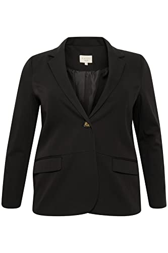 Cream Kaffe Curve Damski Plus Size Blazer Klasyczny Długi Rękaw Kurtka damska, Czarny, 46