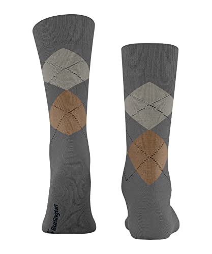 Burlington Mężczyźni Skarpety Edinburgh M SO Wełna z wzorem 1 Para, Szary (Mustard 3092), 40-46