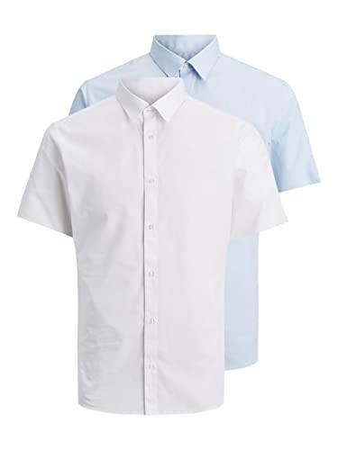 JACK & JONES koszula męska, Cashmere Blue/Detail:/Pack White/Slim Fit, L