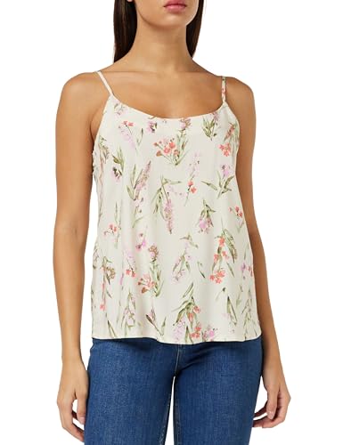 VERO MODA Women's VMEASY Singlet R1 WVN GA Top, Birch/AOP: Mila, XS, Birch/Aop: mila, XS