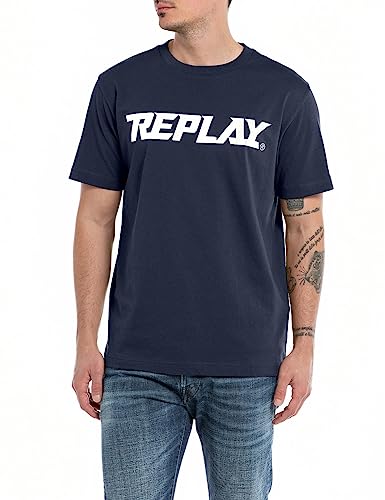 Replay Męski T-shirt M6658, 576 Midnight Blue., 3XL, Midnight Blue. 576 cm, 3XL