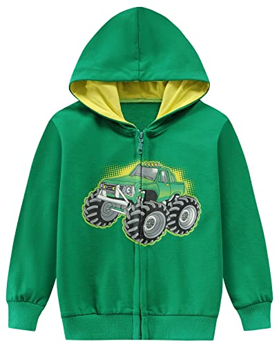 Mała ręka bluza chłopięca z kapturem z zamkiem błyskawicznym dla chłopców ciężarówka wzór wiek 1-2 lata, Ciężarówka 1