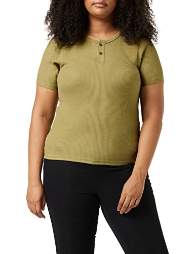 G-STAR RAW T-shirt damski typu gofrle Granddad Slim, Zielony (Fresh Army Green C983-9822), S