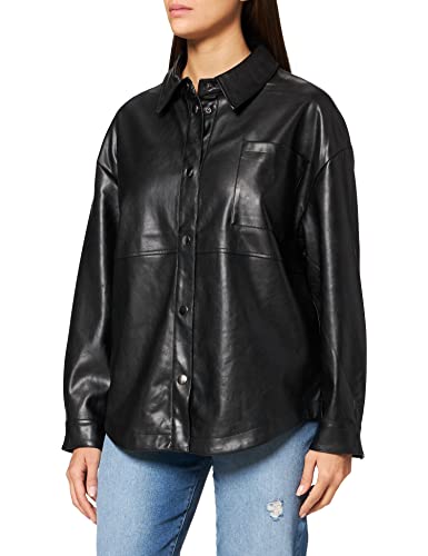 Urban Classics Damska koszulka ze sztucznej skóry, czarny, 3XL