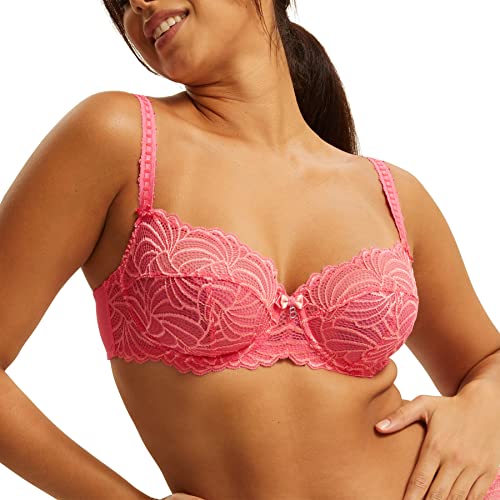 Bestform - PAMPELUNE Harmony Koronkowy biustonosz z fiszbinami, Różowy, 85F