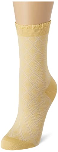 FALKE Argyle Charm Skarpetki damskie Bawełna Biały Czarny Więcej kolorów Wzór Fantazyjny Mi-Mollet Cup 1 Para, Żółty (Mimosa 1025), 41-42 EU