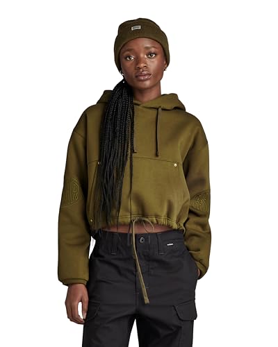 G-STAR RAW Damska bluza z kapturem rozmiar Cropped HDD Loose Sw Wmn, Zielony (Dark Olive D23888-d425-c744), M