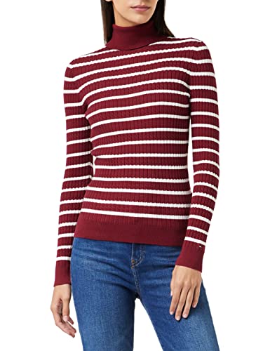 Tommy Hilfiger Damska bluza z kapturem Regular Hilfiger, Stp Rouge/Ecru, 3XL