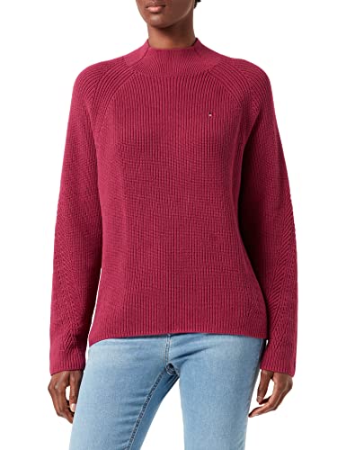 Tommy Hilfiger Damski sweter Hayana Mock-nk, Karmazynowy rubin, XS
