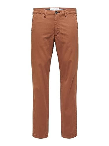 SELECTED HOMME Spodnie męskie SLHSLIM-Miles Flex Pants W NOOS Chino, Tortoise Shell, 31/34, Tortoise Shell, 31W / 34L