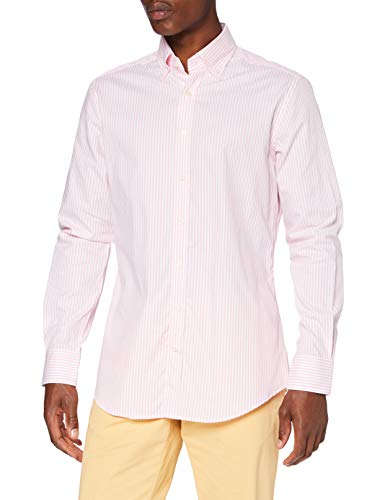 Hackett London Męska koszula biznesowa Skinny Bgl STR, Niebieski (5arblue/White 5ar), 44