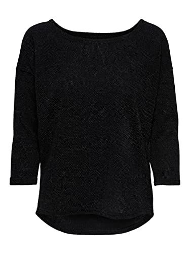 ONLY Damski top z rękawami 3/4 Oversize, czarny (czarny), XS