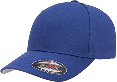 Flexfit Uniseks Cotton Twill Fitted Cap czapka, niebieski, L/XL