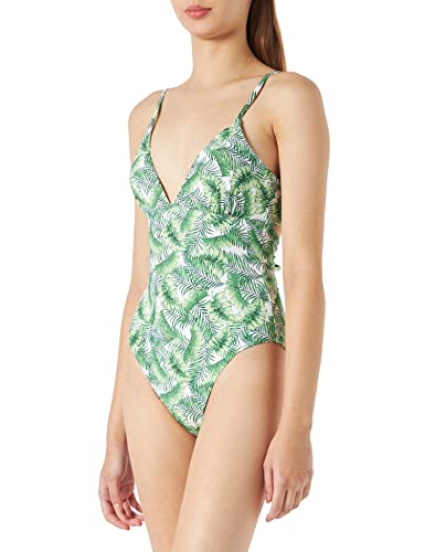 VERO MODA Damski kostium kąpielowy Vmanne, Foam Green/Aop: palma, S