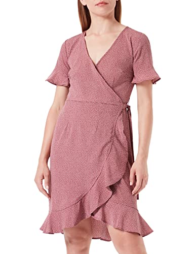 ONLY Onlolivia S/S Wrap Dress WVN Noos sukienka damska, Rose Brown/Aop:confetti Dot, 36