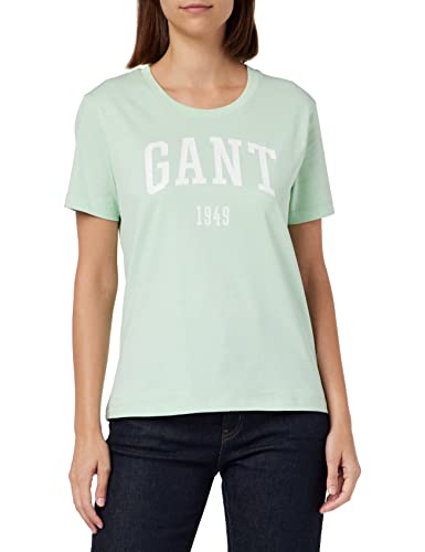 GANT Damska koszulka z logo SS (miętowa) zielona, standardowa, Minty Green, M
