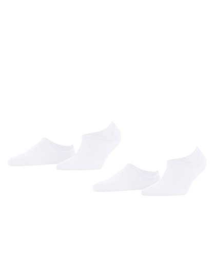 ESPRIT Kobiety Stopki Solid High 2-Pack W IN Trwała Organiczna Bawełna niewidoczne jednokolorowe 2 Pak, Biały (White 2000), 39-42