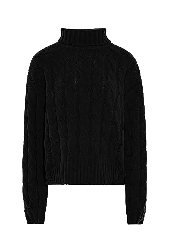 myMo Damski sweter z golfem, czarny, M/L, czarny, M