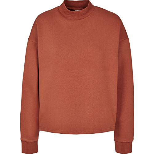 Urban Classics Damski sweter oversized High Neck Crew bluza, Pomarańczowy (Rust 02261), XL