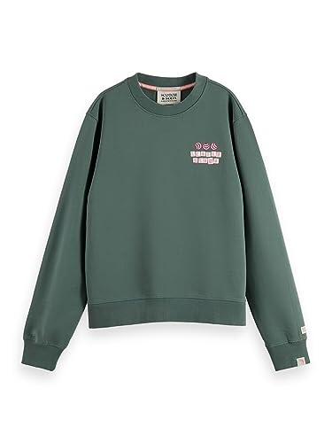 Scotch & Soda Damska bluza z bawełny w konwersji Enzyme Wash Regular Fit, Seaweed 1081, XS