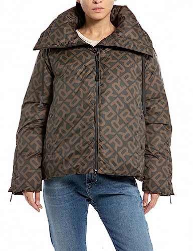 Replay Damska kurtka o luźnym kroju, 010 BROWN/BLACK, M