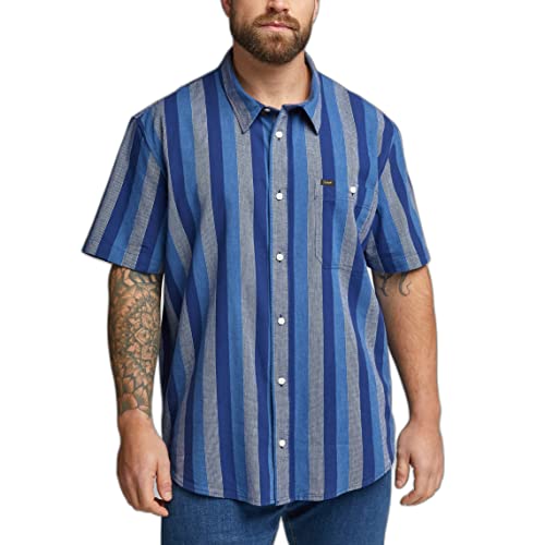 Lee Męska koszula Ss Leesure, grantowy, 5XL