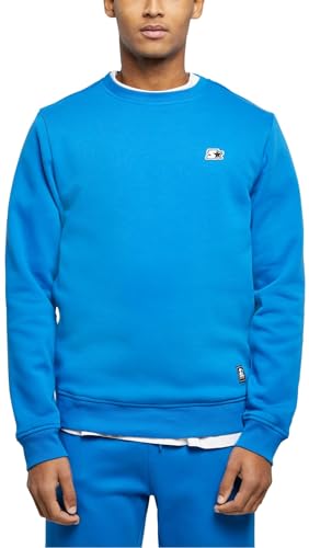 Starter Essential Jersey męski T-shirt z logo startowym i naszywką haftowaną na rękawie, rozmiary S-XXL, Cobaltblue, XL