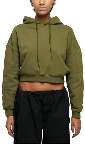 Urban Classics Damski sweter z kapturem Ladies Cropped Heavy Hoody Summerolive L, Summerolive, L
