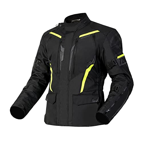 OZONE MOTO Męska kurtka motocyklowa Tour III czarny/antracytowy/fluorescencyjny żółty, 7XL, Czarny / antracyt / fluorescencyjny żółty