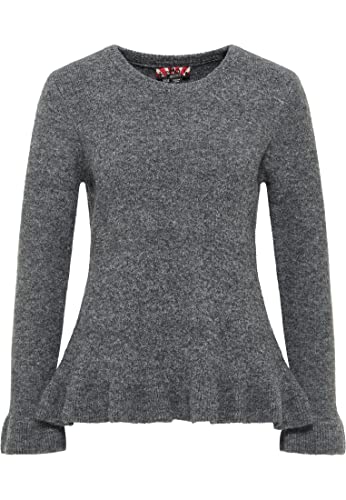 myMo ROCKS Damski sweter z dzianiny Nolie, ciemnoszary melanż, M/L, ciemnoszary melan?, M-L