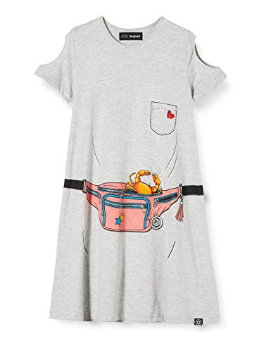 Desigual Sukienka dziewczęca Vest_Emma, Szary (Gris Vigore Medio 2003), 128 cm